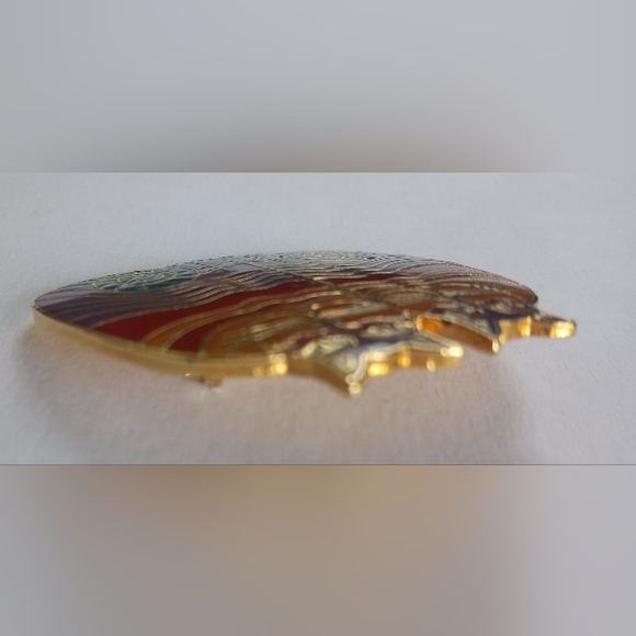 Lauren Burch Rainbow Cats Vintage Cloissane Enamel Gold Plated Pin/Brooch - Picture 5 of 7